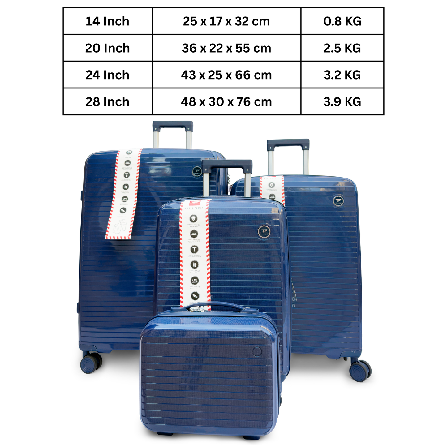 4 Piece Hard Shell Luggage Set with Beauty Case Lightweight TSA Lock Spinner