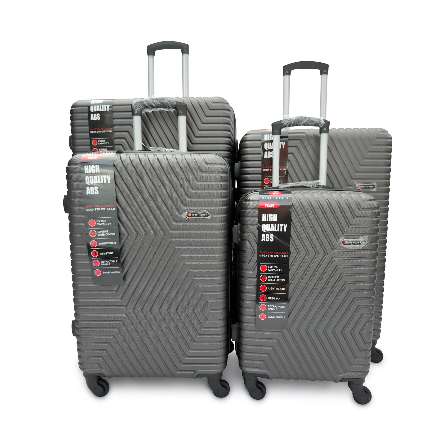 4 Piece ABS Hard Shell Suitcase Set Lightweight TSA Lock 360 Spinner Wheels