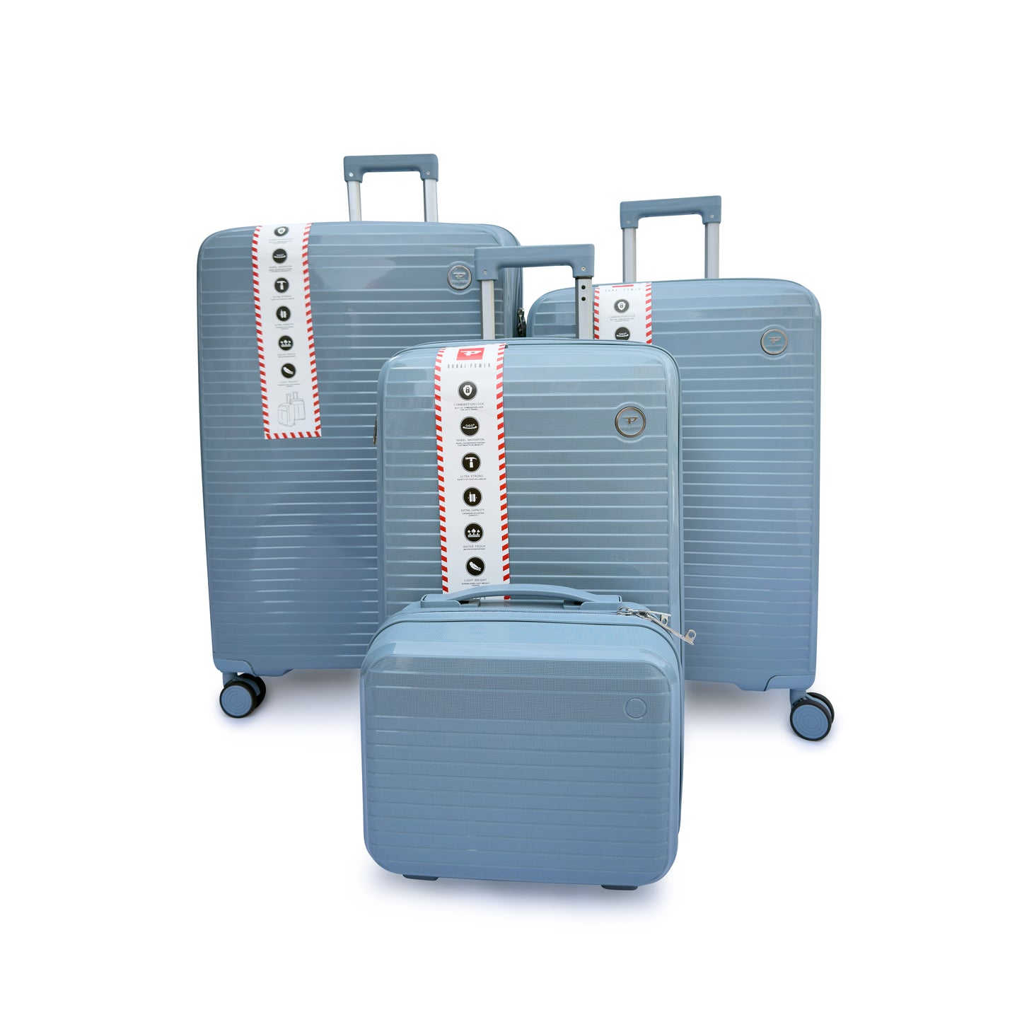 4 Piece Hard Shell Luggage Set with Beauty Case Lightweight TSA Lock Spinner