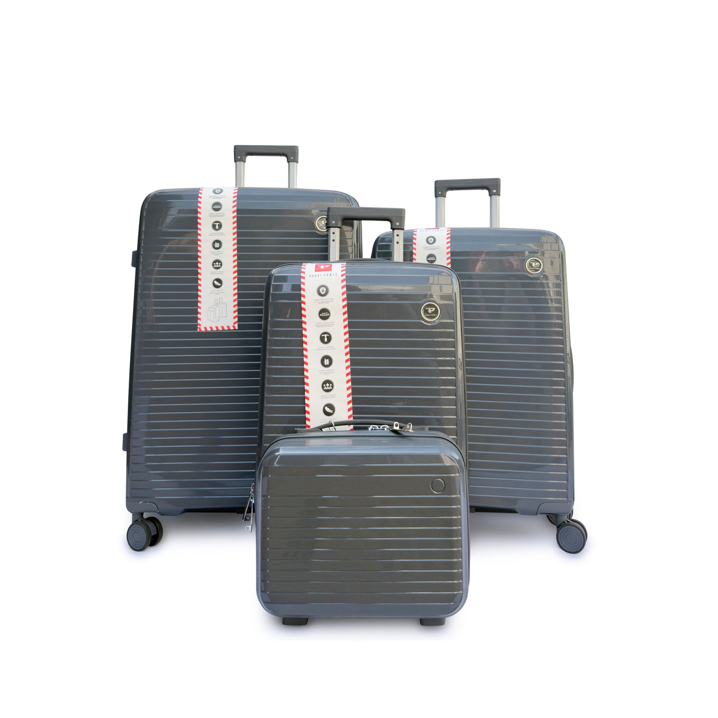 4 Piece Hard Shell Luggage Set with Beauty Case Lightweight TSA Lock Spinner