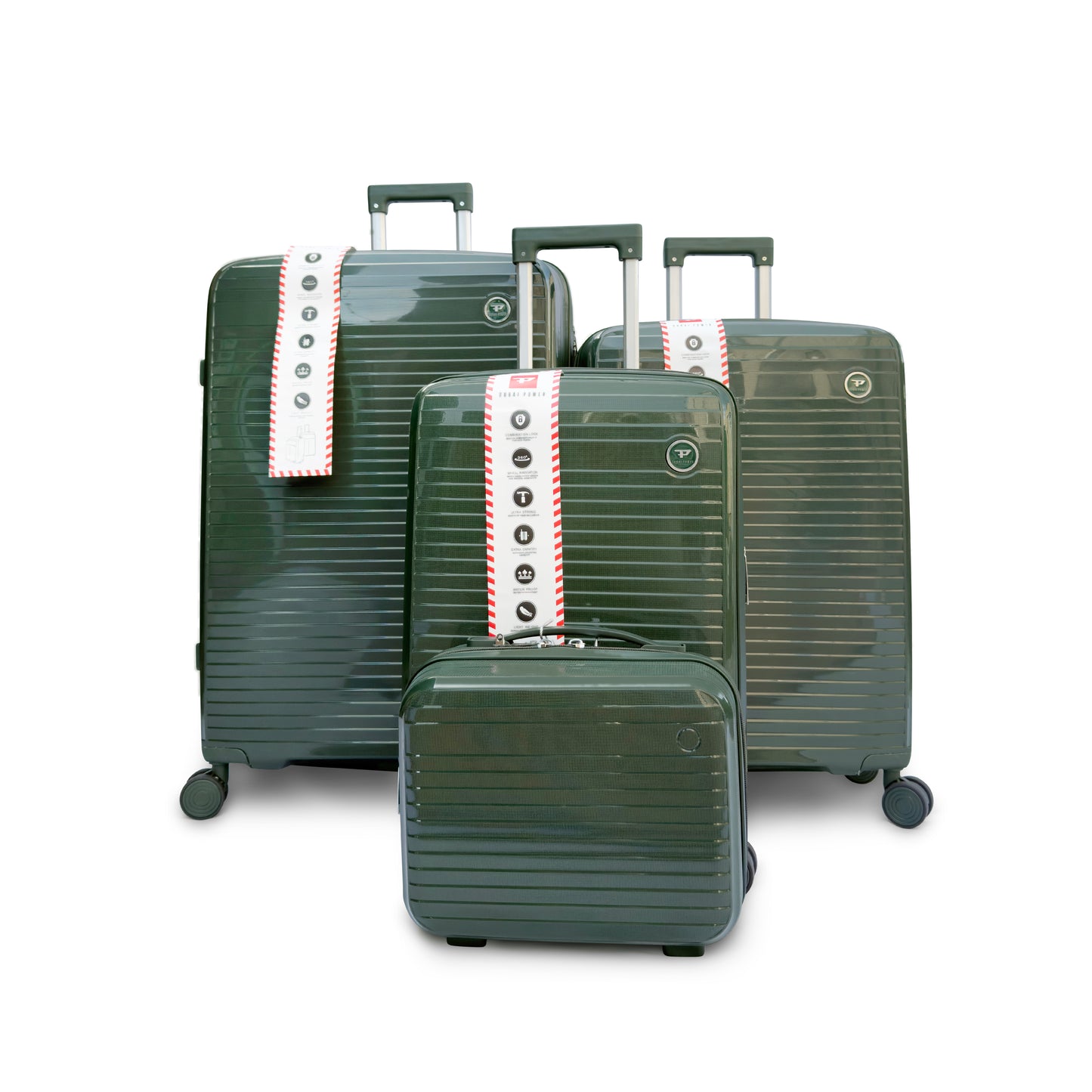 4 Piece Hard Shell Luggage Set with Beauty Case Lightweight TSA Lock Spinner