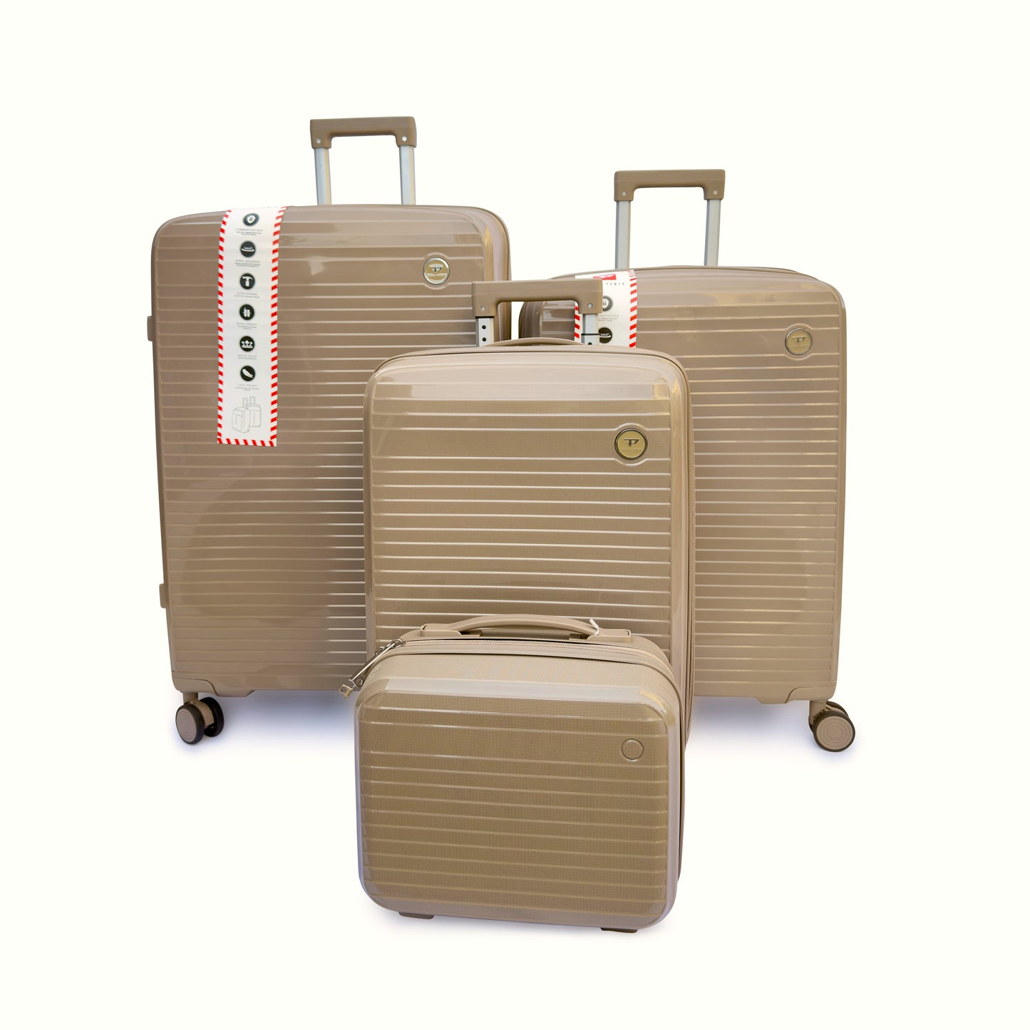 4 Piece Hard Shell Luggage Set with Beauty Case Lightweight TSA Lock Spinner