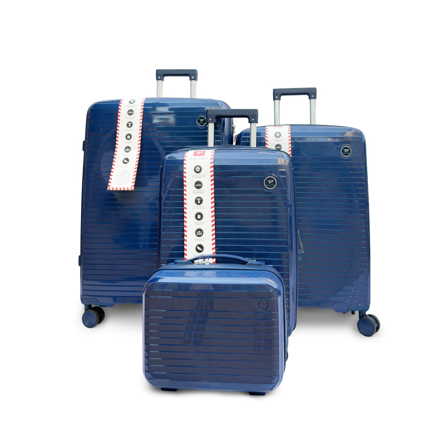 4 Piece Hard Shell Luggage Set with Beauty Case Lightweight TSA Lock Spinner