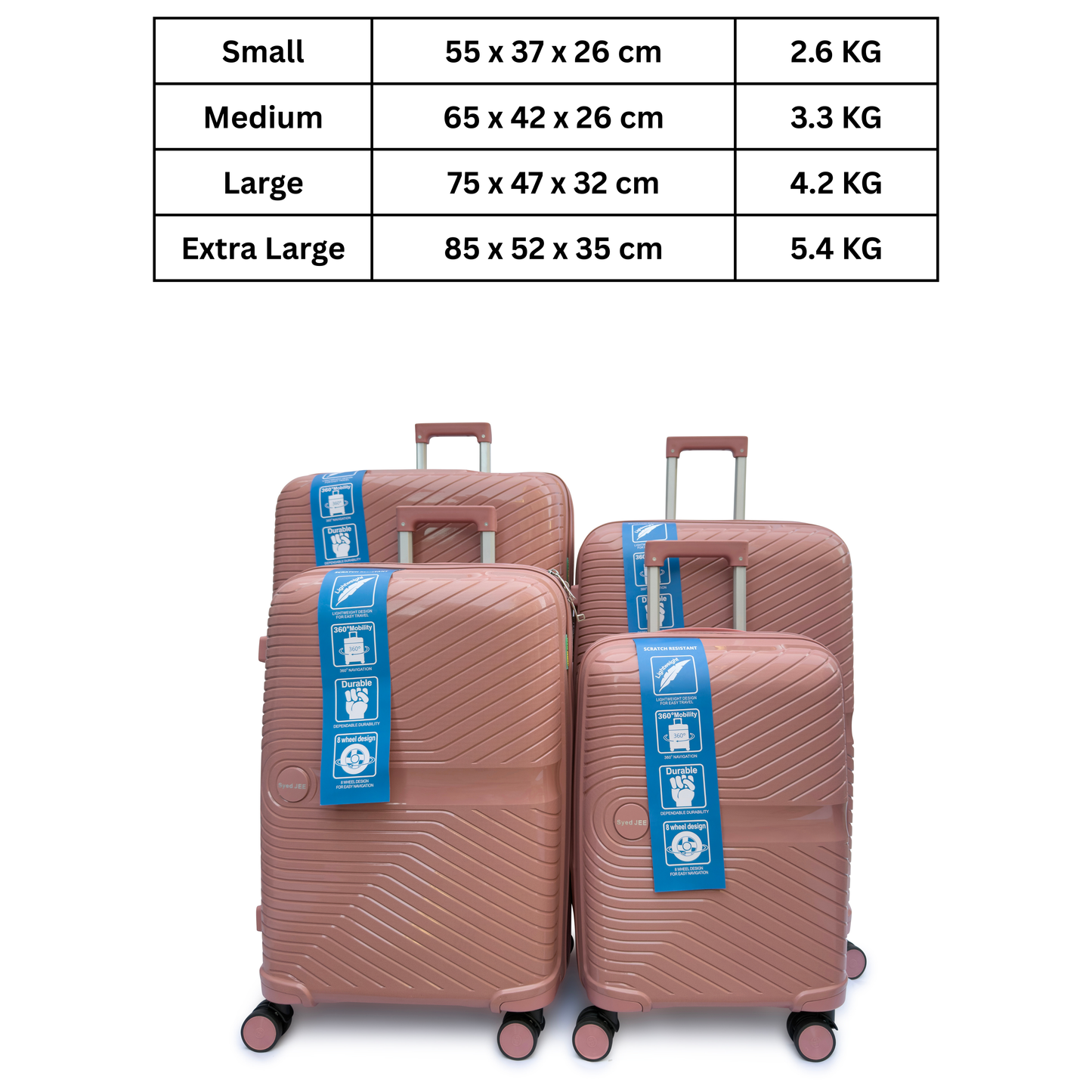 4 Piece Expandable Hard Shell Suitcase Set Lightweight TSA Lock Wheels