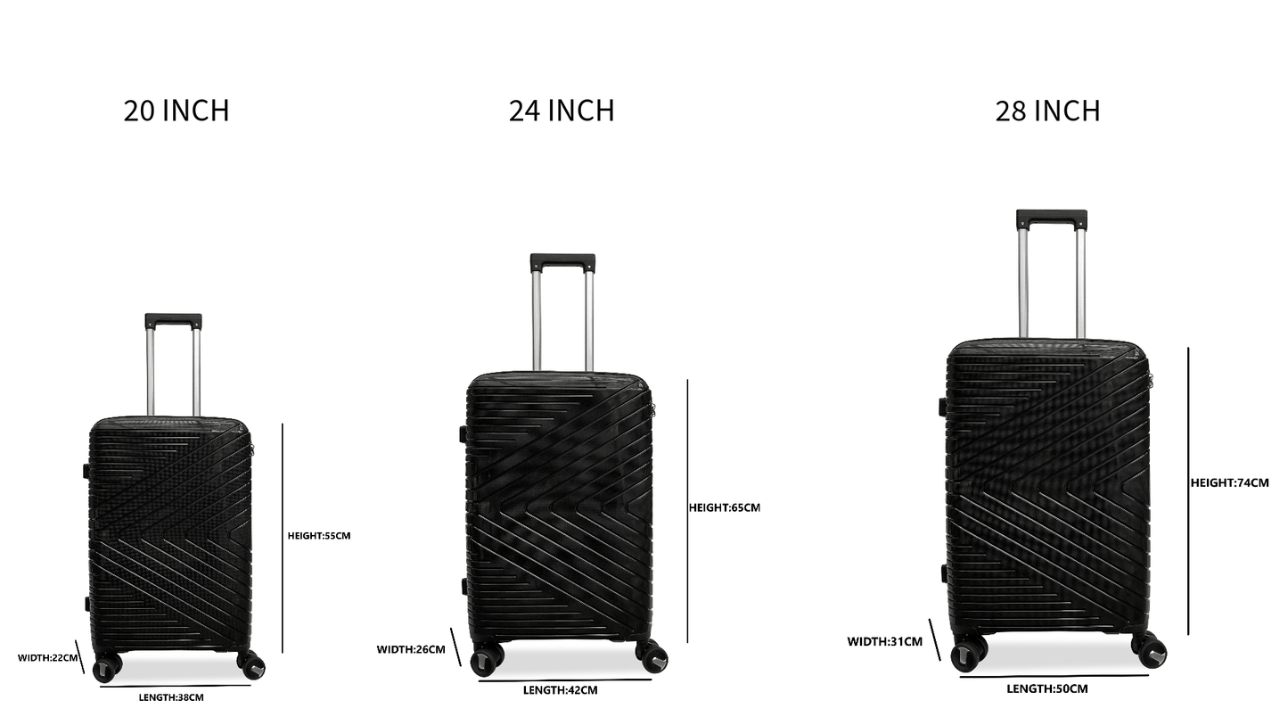 Polypropylene Hard Shell 3 - Piece Suitcase Set - SYED JEE