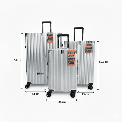 3 Piece Aluminium Frame Hard Shell Luggage Set Lightweight TSA Lock 360 Spinner Wheels - SYED JEE