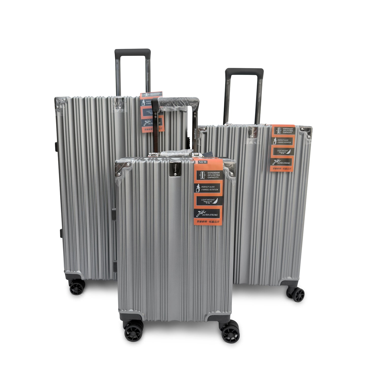3 Piece Aluminium Frame Hard Shell Luggage Set Lightweight TSA Lock 360 Spinner Wheels - SYED JEE