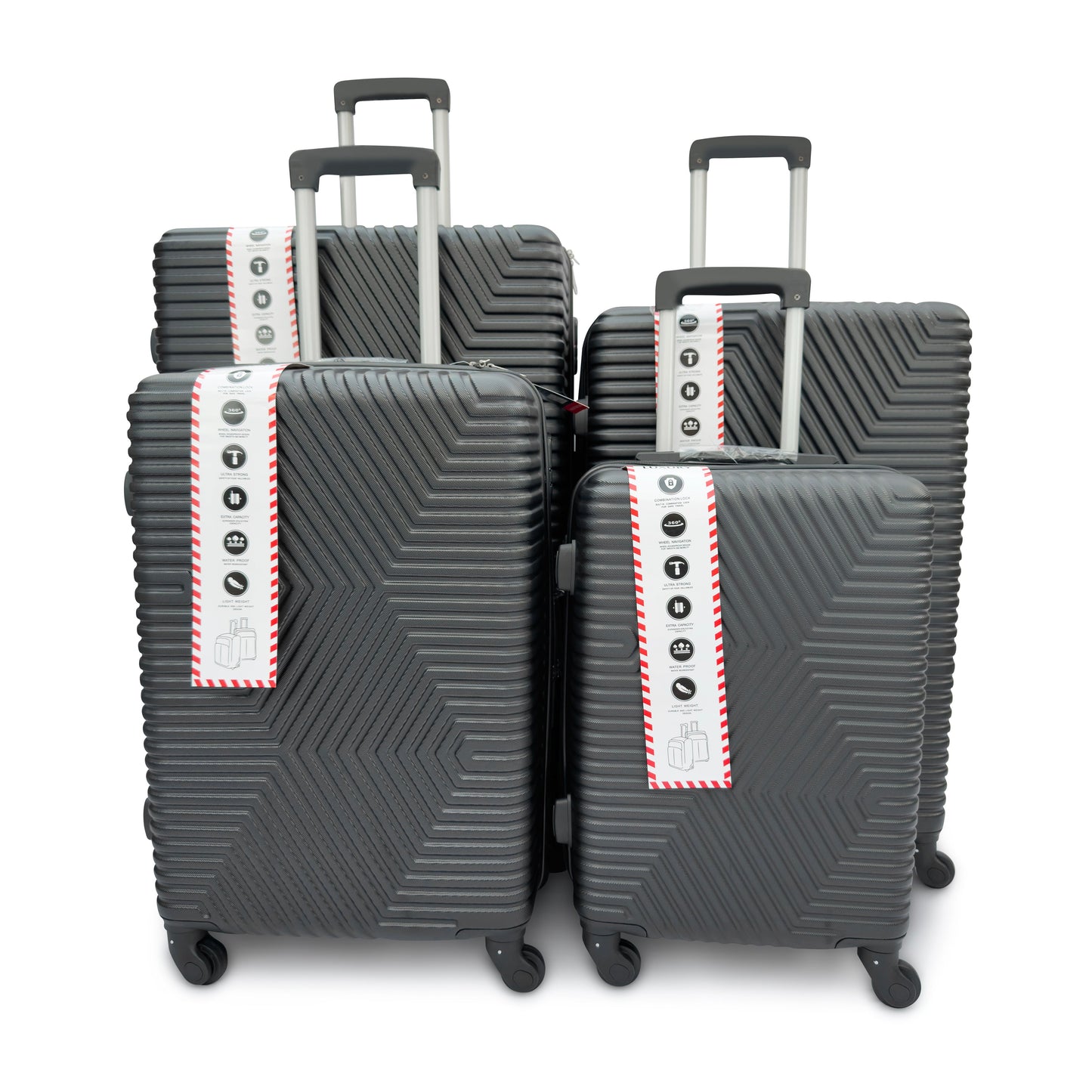 4 Piece ABS Hard Shell Suitcase Set Lightweight TSA Lock 360 Spinner Wheels - SYED JEE