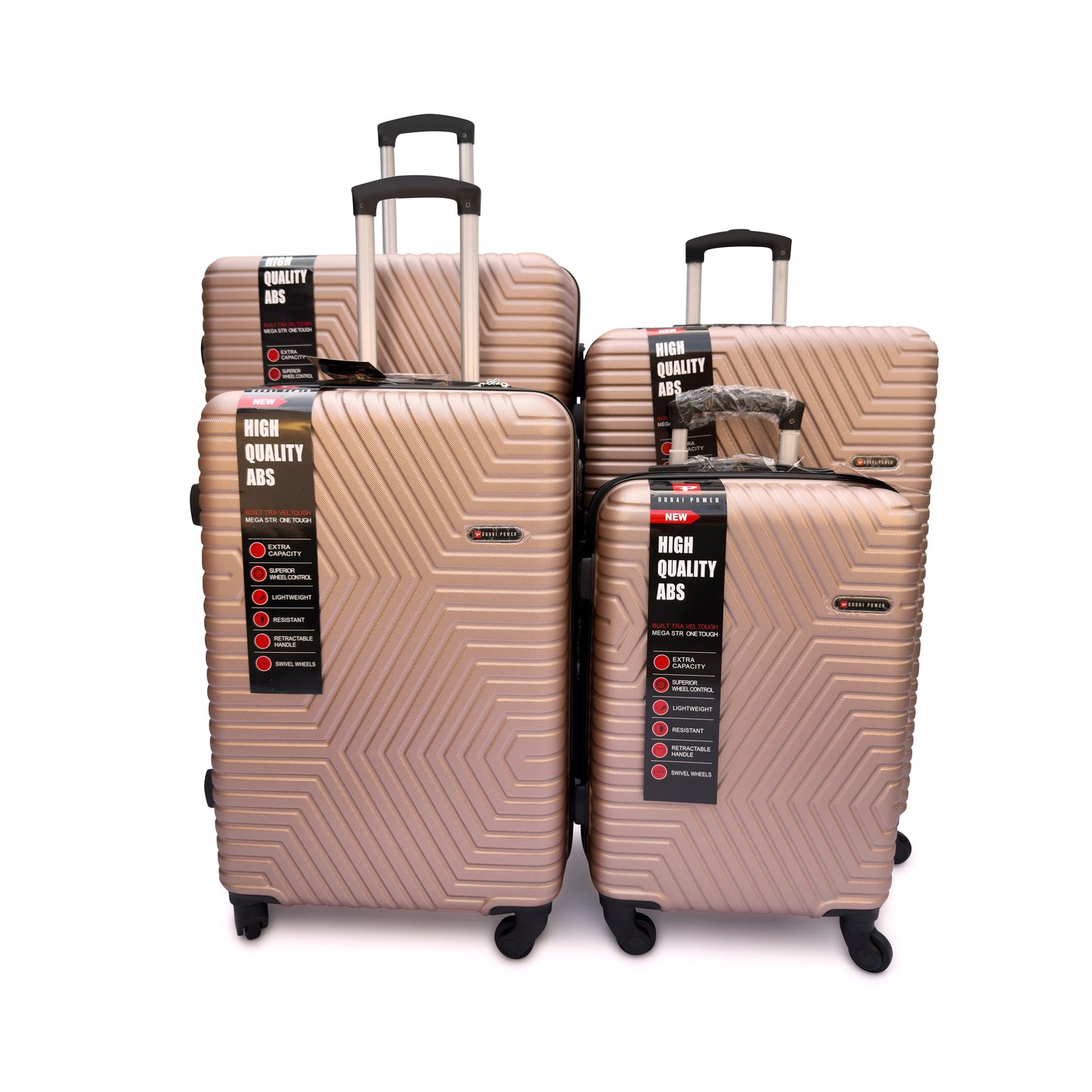 4 Piece ABS Hard Shell Suitcase Set Lightweight TSA Lock 360 Spinner Wheels - SYED JEE