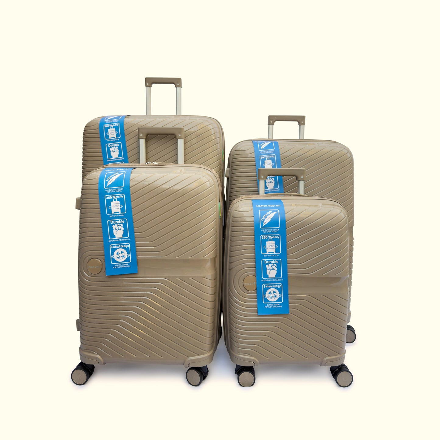 4 Piece Expandable Hard Shell Suitcase Set Lightweight TSA Lock Wheels - SYED JEE