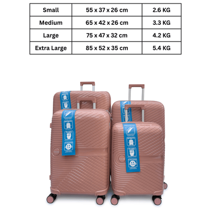 4 Piece Expandable Hard Shell Suitcase Set Lightweight TSA Lock Wheels - SYED JEE