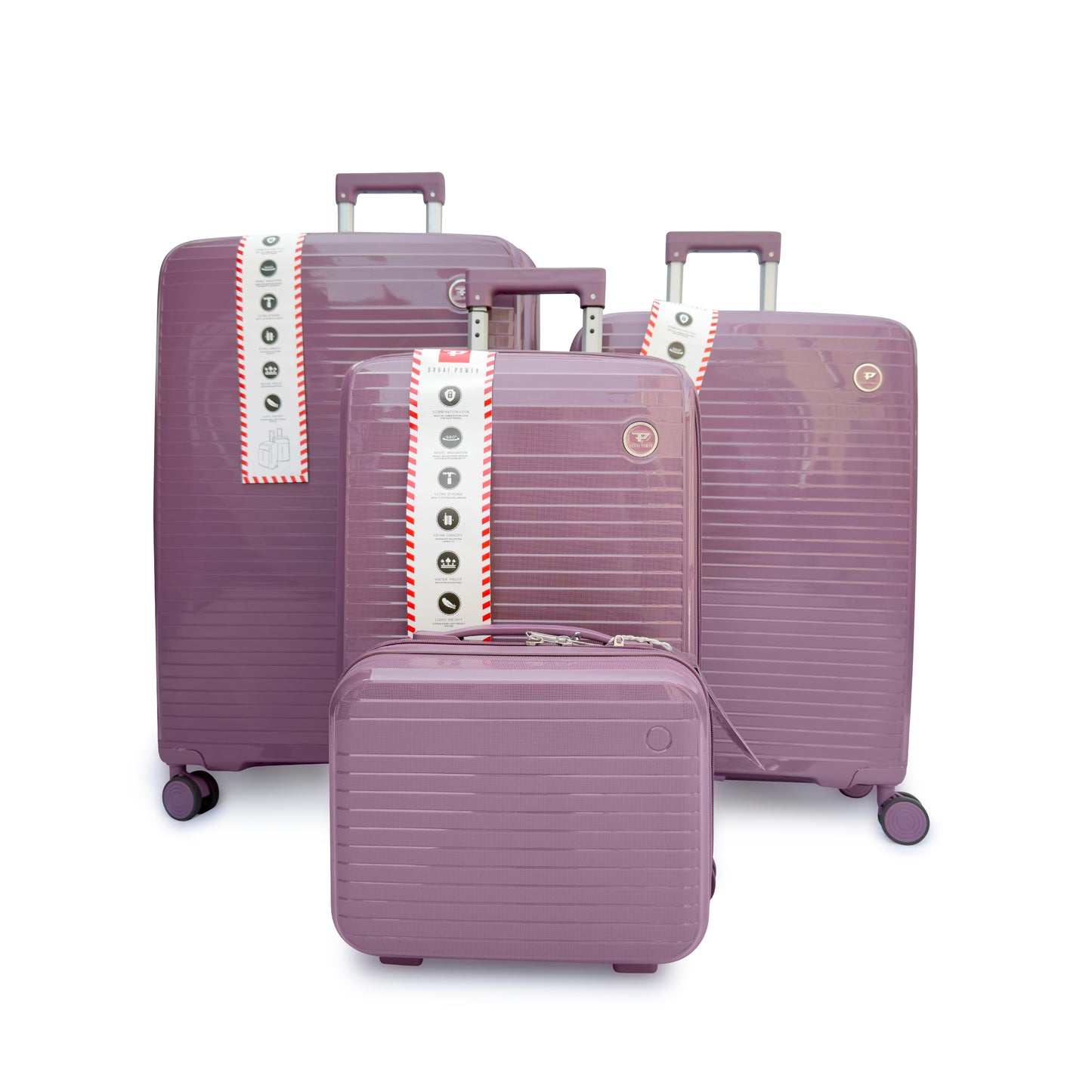 4 Piece Hard Shell Luggage Set with Beauty Case Lightweight TSA Lock Spinner - SYED JEE