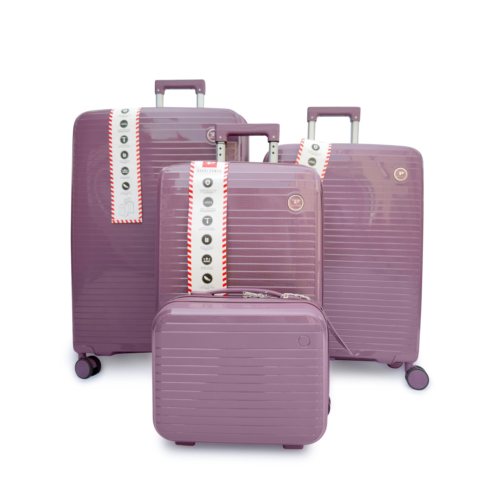 4 Piece Hard Shell Luggage Set with Beauty Case Lightweight TSA Lock Spinner - SYED JEE