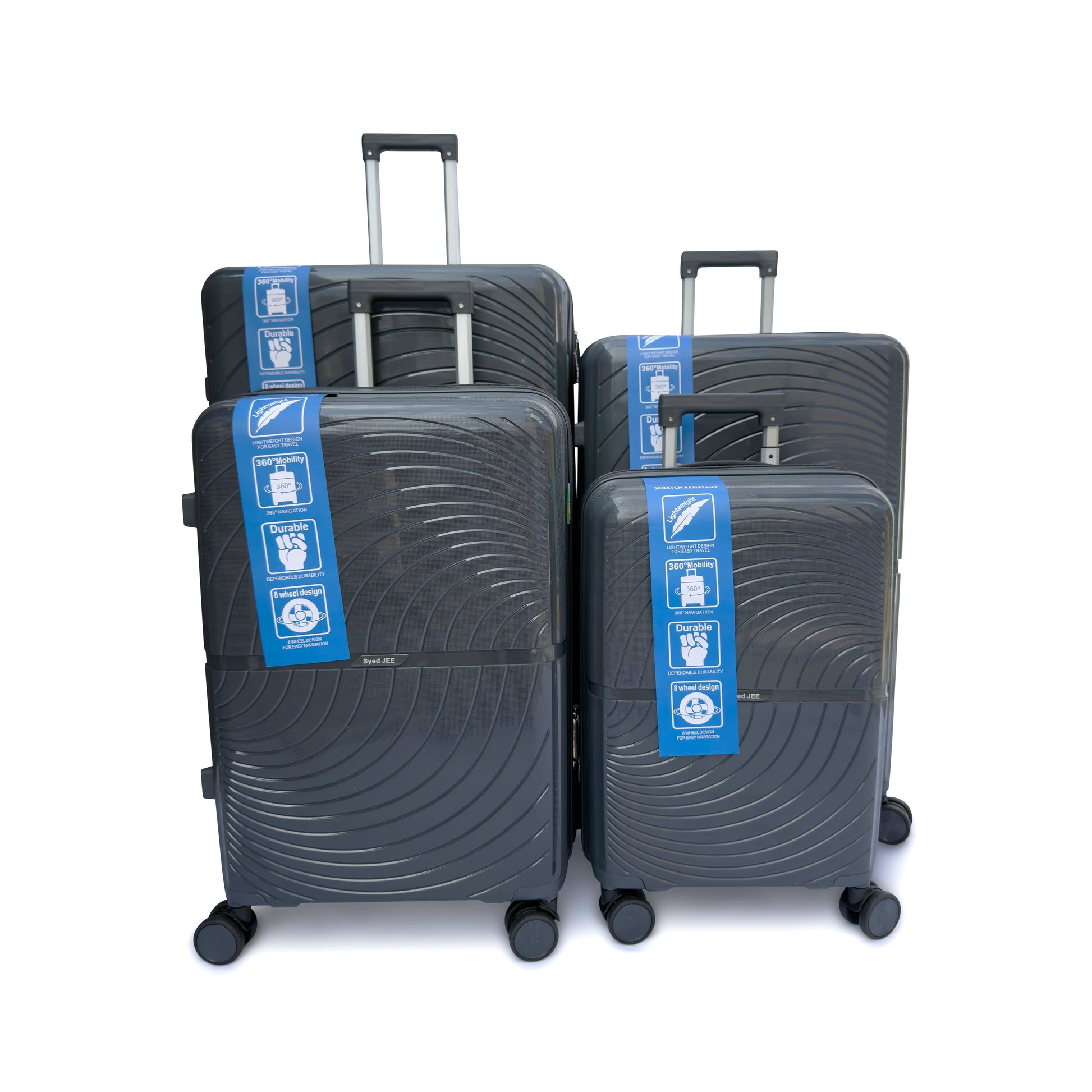 4 Piece Hard Shell Suitcase Set Expandable Lightweight TSA Lock 360 Wheels - SYED JEE