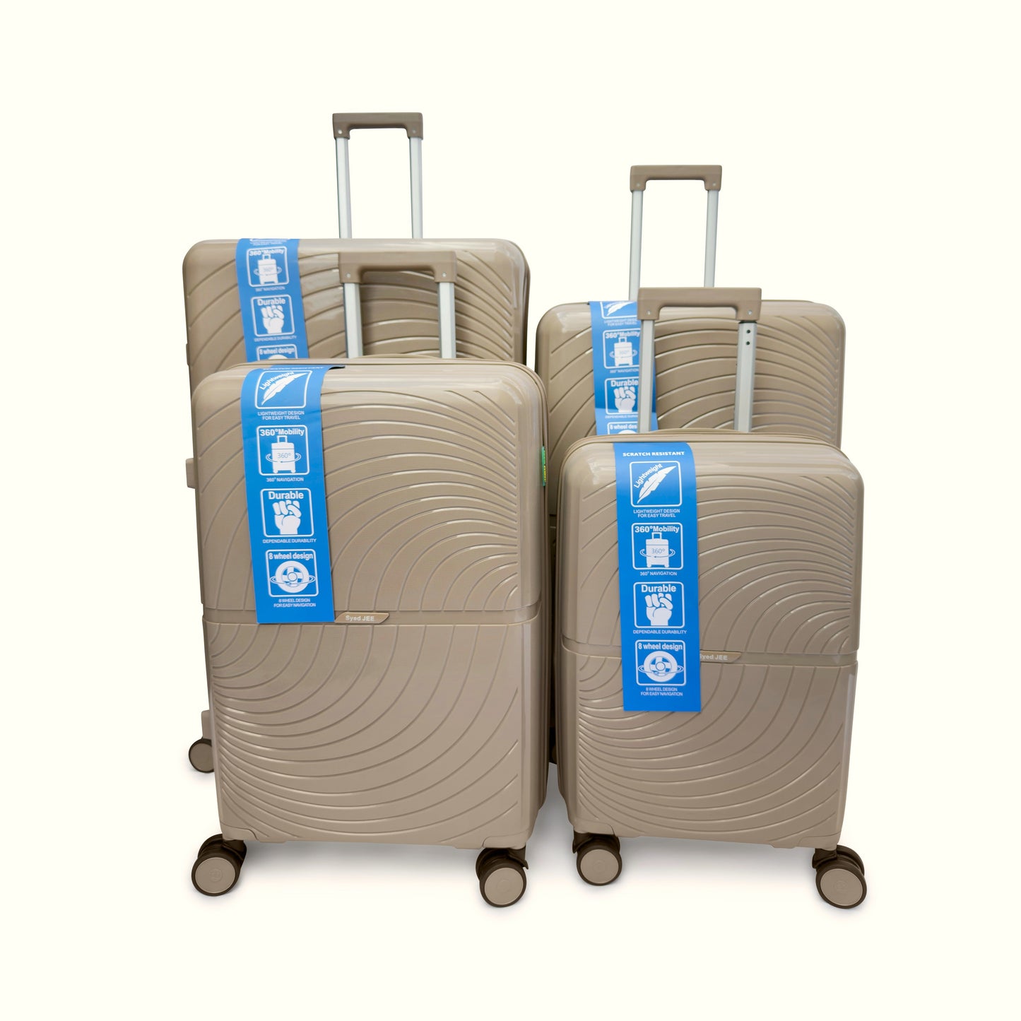 4 Piece Hard Shell Suitcase Set Expandable Lightweight TSA Lock 360 Wheels - SYED JEE