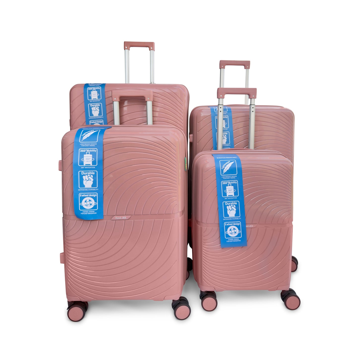 4 Piece Hard Shell Suitcase Set Expandable Lightweight TSA Lock 360 Wheels - SYED JEE