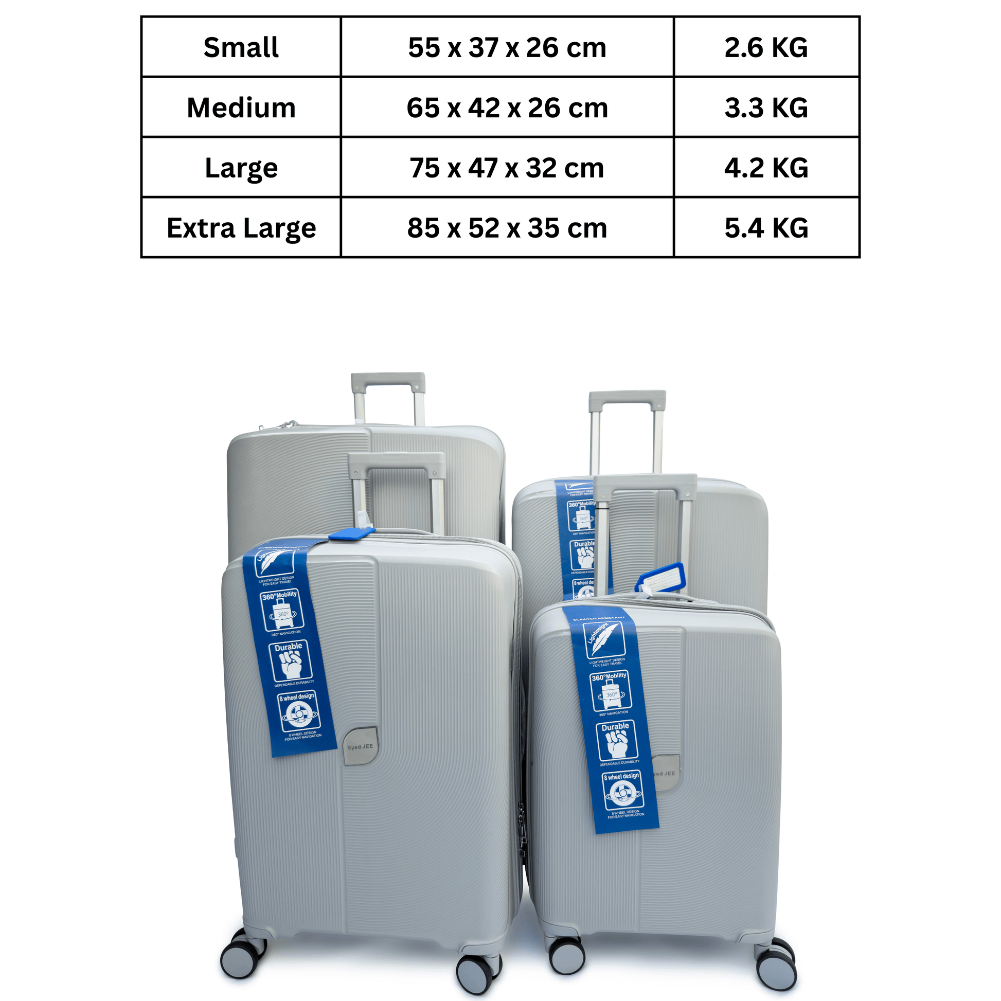 4 Piece Hard Shell Suitcase Set Lightweight TSA Lock Spinner Wheels - SYED JEE