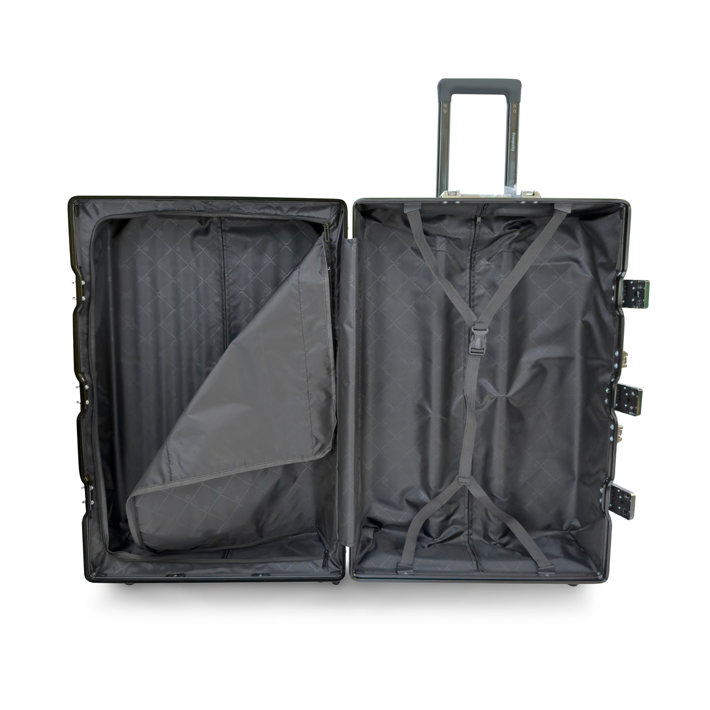 Set of 3 Aluminium Frame Hardshell Suitcases - Lightweight Luggage with TSA Lock & 360° Wheels (Charcoal, Silver, Black & Blue)