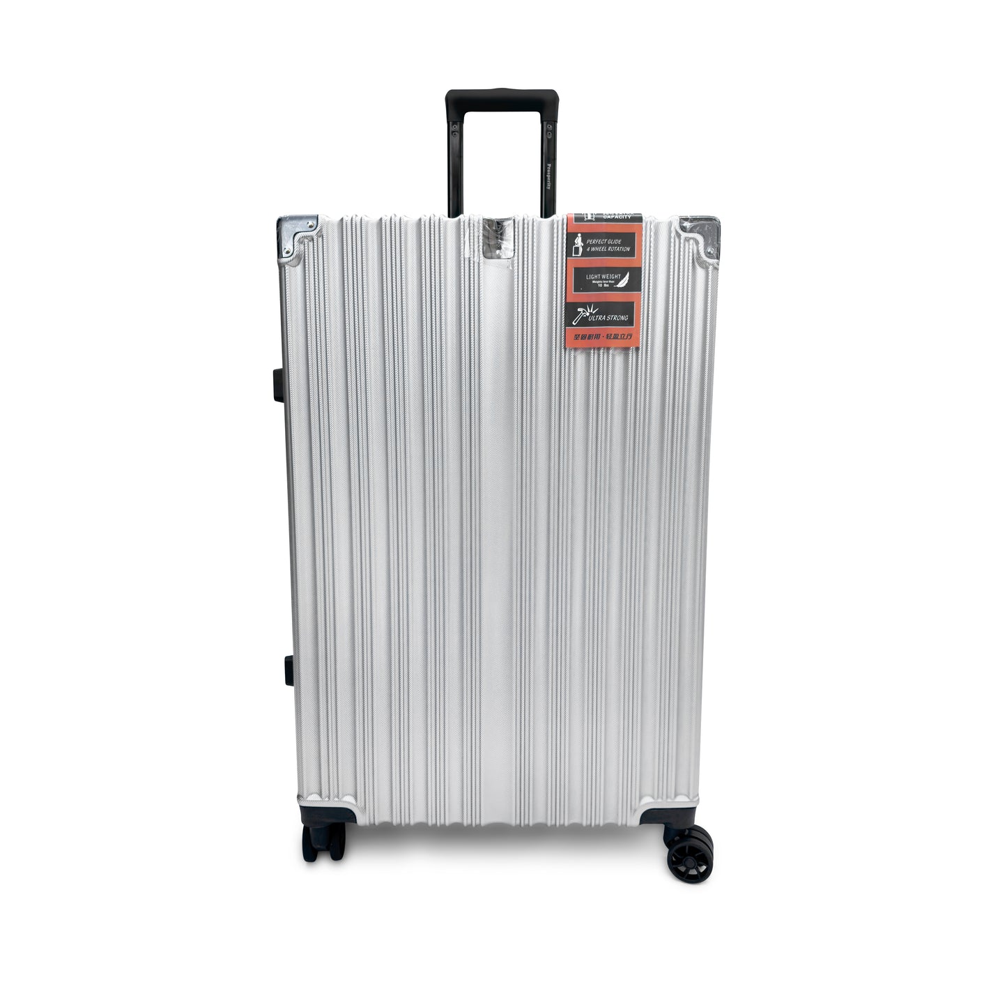 Set of 3 Aluminium Frame Hardshell Suitcases - Lightweight Luggage with TSA Lock & 360° Wheels (Charcoal, Silver, Black & Blue)
