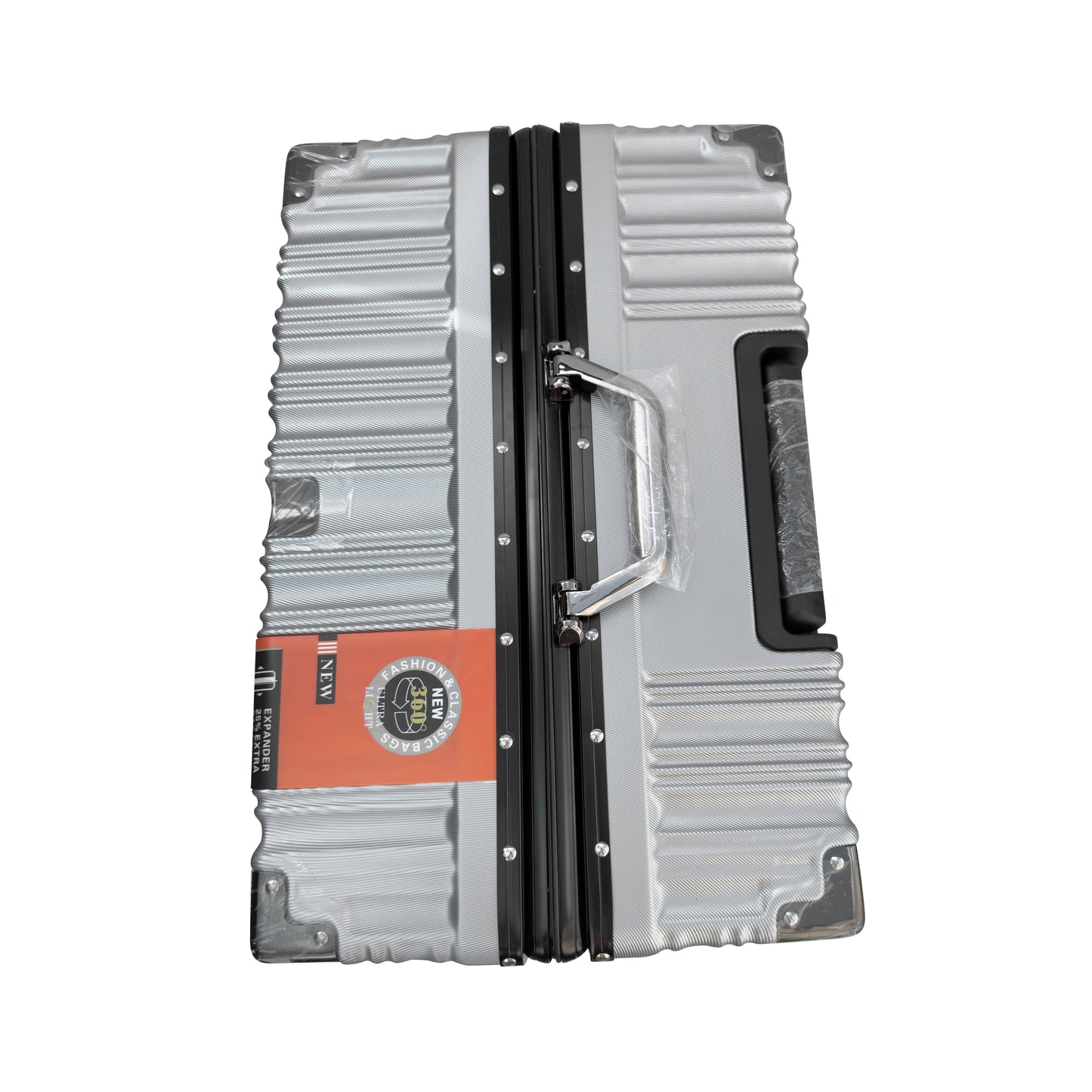 Set of 3 Aluminium Frame Hardshell Suitcases - Lightweight Luggage with TSA Lock & 360° Wheels (Charcoal, Silver, Black & Blue)