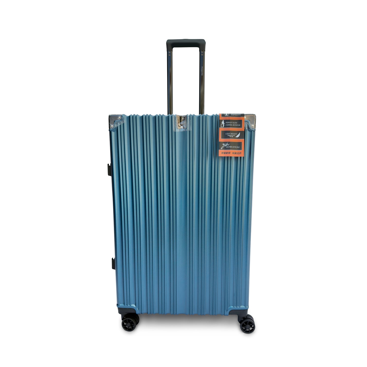 Set of 3 Aluminium Frame Hardshell Suitcases - Lightweight Luggage with TSA Lock & 360° Wheels (Charcoal, Silver, Black & Blue)