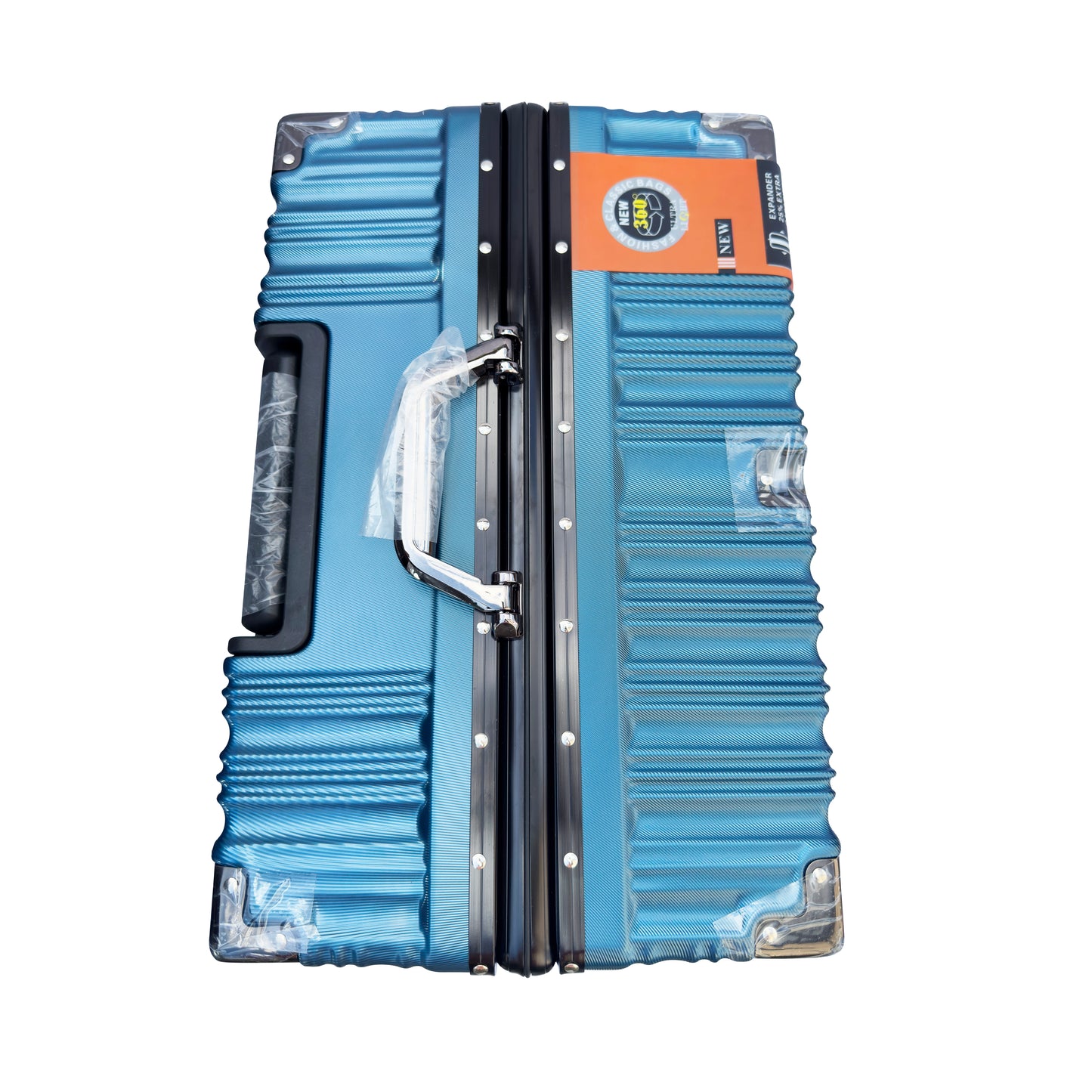 Set of 3 Aluminium Frame Hardshell Suitcases - Lightweight Luggage with TSA Lock & 360° Wheels (Charcoal, Silver, Black & Blue)