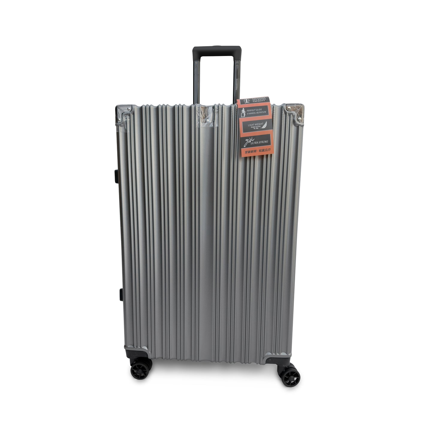 Set of 3 Aluminium Frame Hardshell Suitcases - Lightweight Luggage with TSA Lock & 360° Wheels (Charcoal, Silver, Black & Blue)