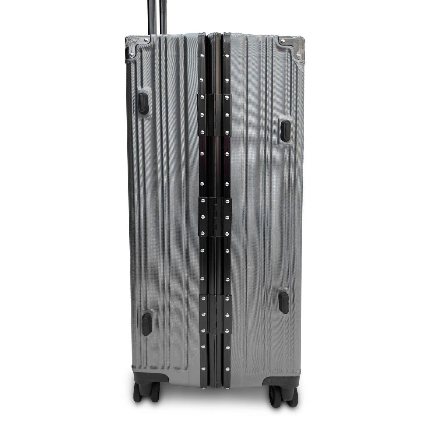Set of 3 Aluminium Frame Hardshell Suitcases - Lightweight Luggage with TSA Lock & 360° Wheels (Charcoal, Silver, Black & Blue)