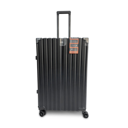 Set of 3 Aluminium Frame Hardshell Suitcases - Lightweight Luggage with TSA Lock & 360° Wheels (Charcoal, Silver, Black & Blue)