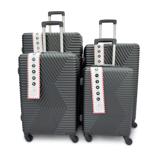 4 Piece ABS Hard Shell Suitcase Set Lightweight TSA Lock 360 Spinner Wheels