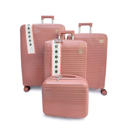 4 Piece Hard Shell Luggage Set with Beauty Case Lightweight TSA Lock Spinner