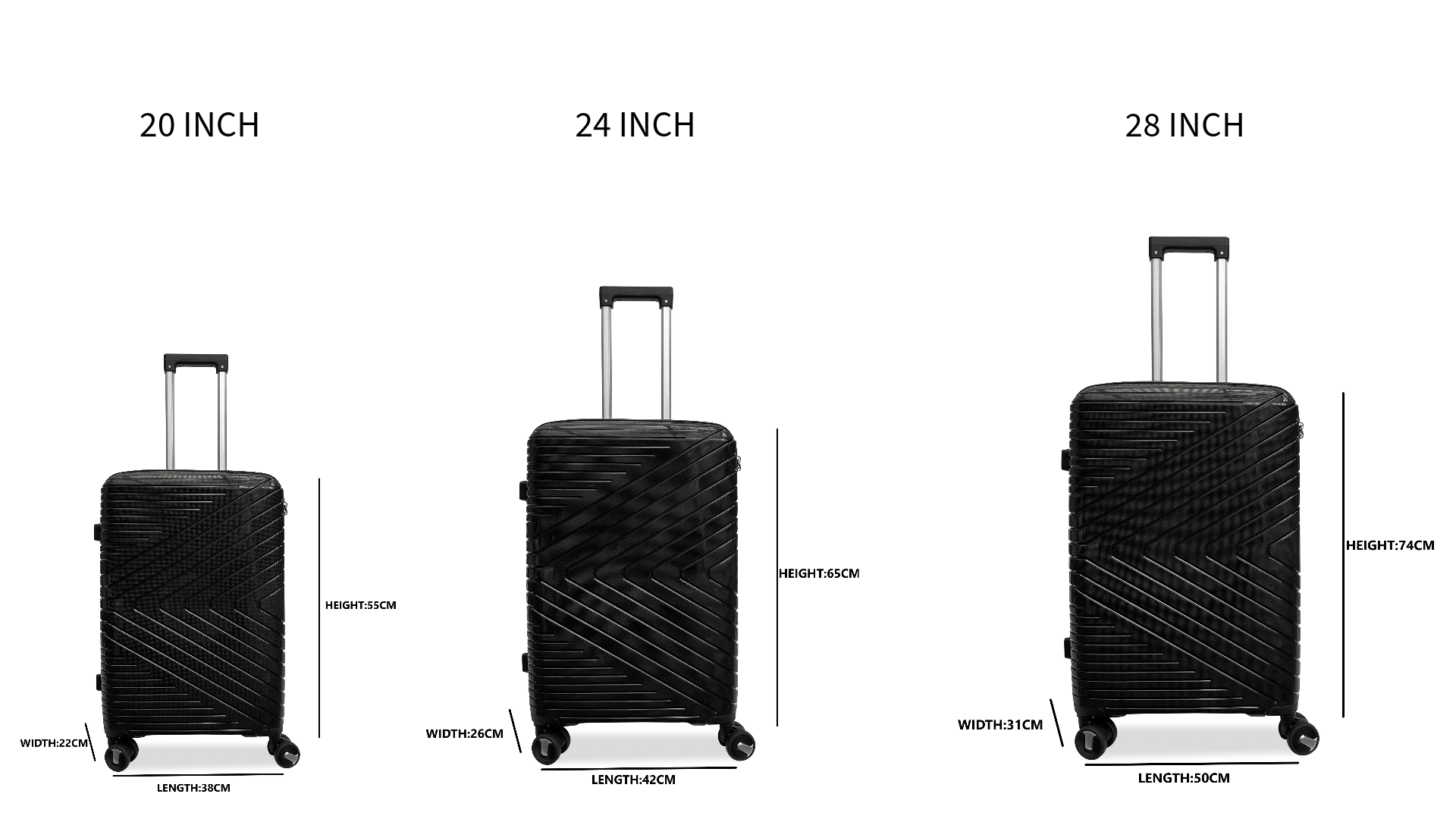 Polypropylene Hard Shell 3 - Piece Suitcase Set - SYED JEE